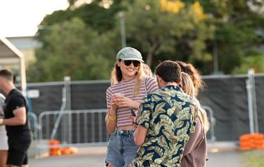 A group of people at a music festival.
